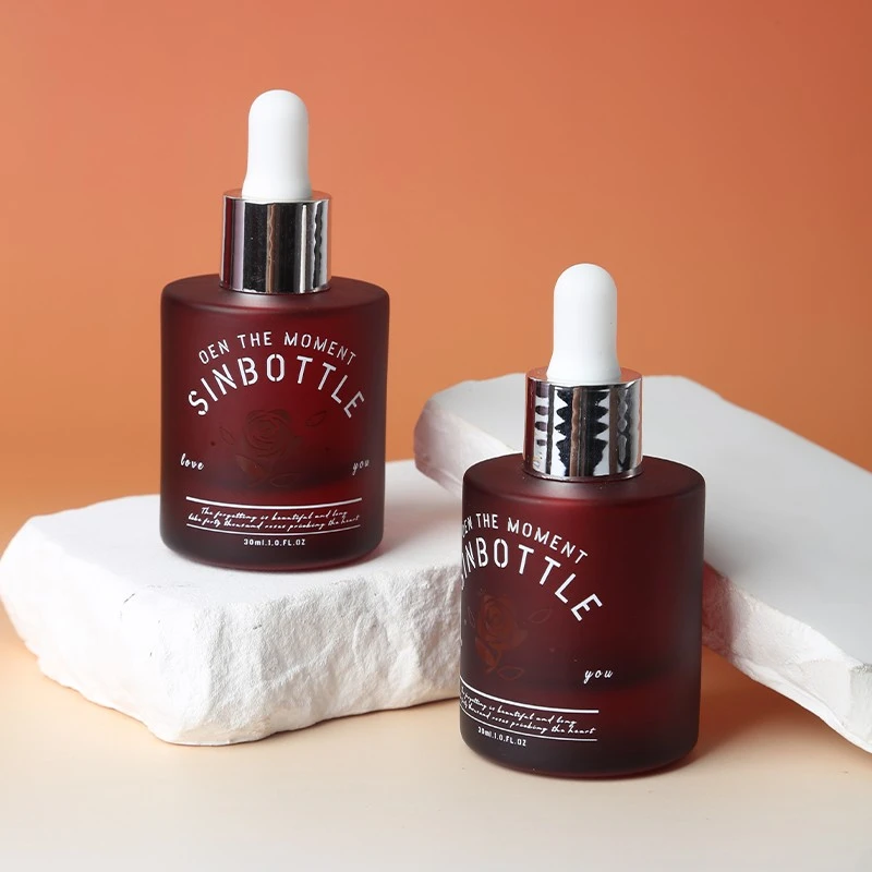 30ml Serum Glass Bottles With Dropper For Face Cream Serum Essential Oils Packaging factory